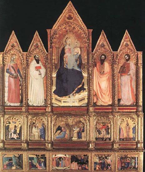 GIOVANNI DA MILANO Polyptych with Madonna and Saints Spain oil painting art